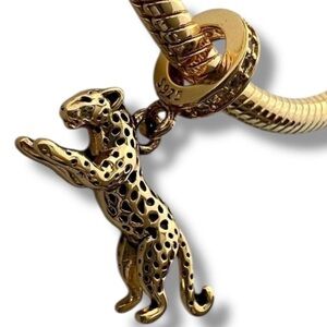 S925 Gold Cheetah Charm Pandora Style